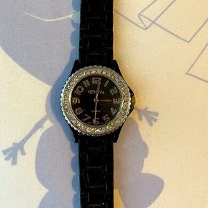 Black rubber/silicon watch